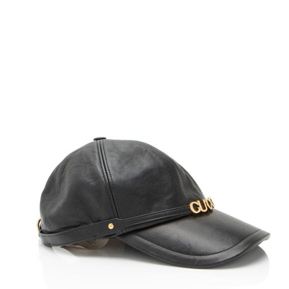 Gucci Leather Logo Baseball Hat - Size S - Picture 2 of 5